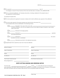 Form 22.0 Application to Settle a Minor&#039;s Claim and Entry Setting Hearing - Butler County, Ohio, Page 2