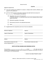 Form 22.5 Application to Settle a Claim of an Adult Ward - Butler County, Ohio, Page 2