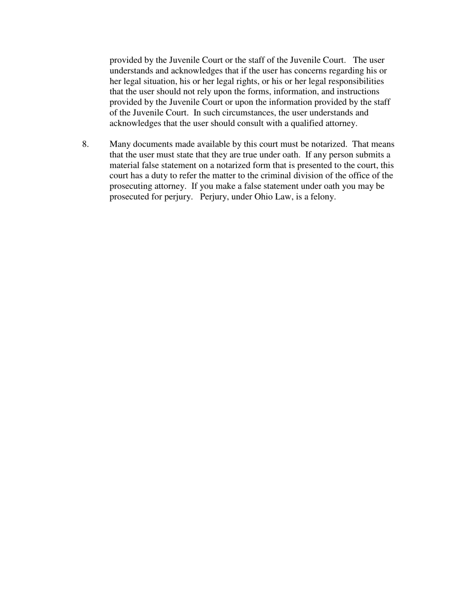 Motion for an Emergency Order to Restrict Visitation / Parenting Time and / or Hearing - Butler County, Ohio, Page 3