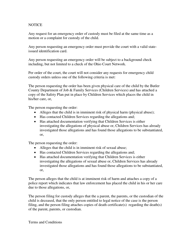Document preview: Motion for an Emergency Order of Custody and/or Hearing - Butler County, Ohio