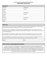 Employment Application - Butler County, Ohio, Page 2