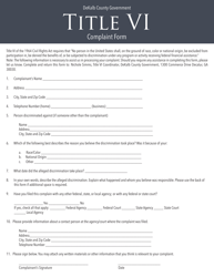 &quot;Title VI Complaint Form&quot; - DeKalb County, Georgia (United States)