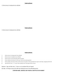 Form PW-12 (PW-1) Monthly Withholdings Form - City of Parma, Ohio, Page 2