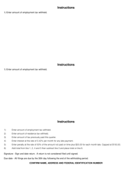 Form PW-12 (PW-1) Monthly Withholdings Form - City of Parma, Ohio, Page 4