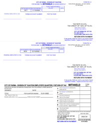 Form PW-12 (PW-1) Monthly Withholdings Form - City of Parma, Ohio, Page 7