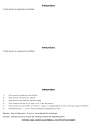 Form PW-12 (PW-1) Monthly Withholdings Form - City of Parma, Ohio, Page 8