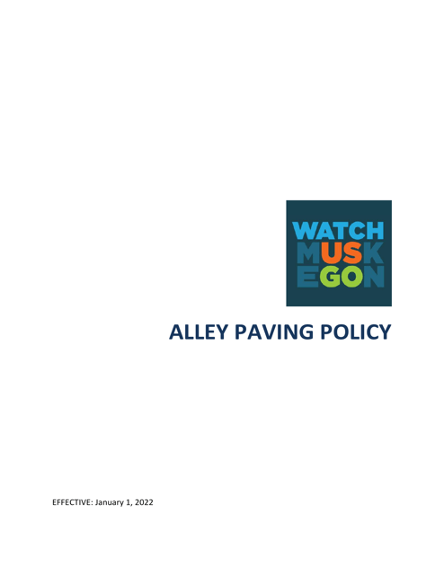 Alley Paving Policy and Application - City of Muskegon, Michigan Download Pdf