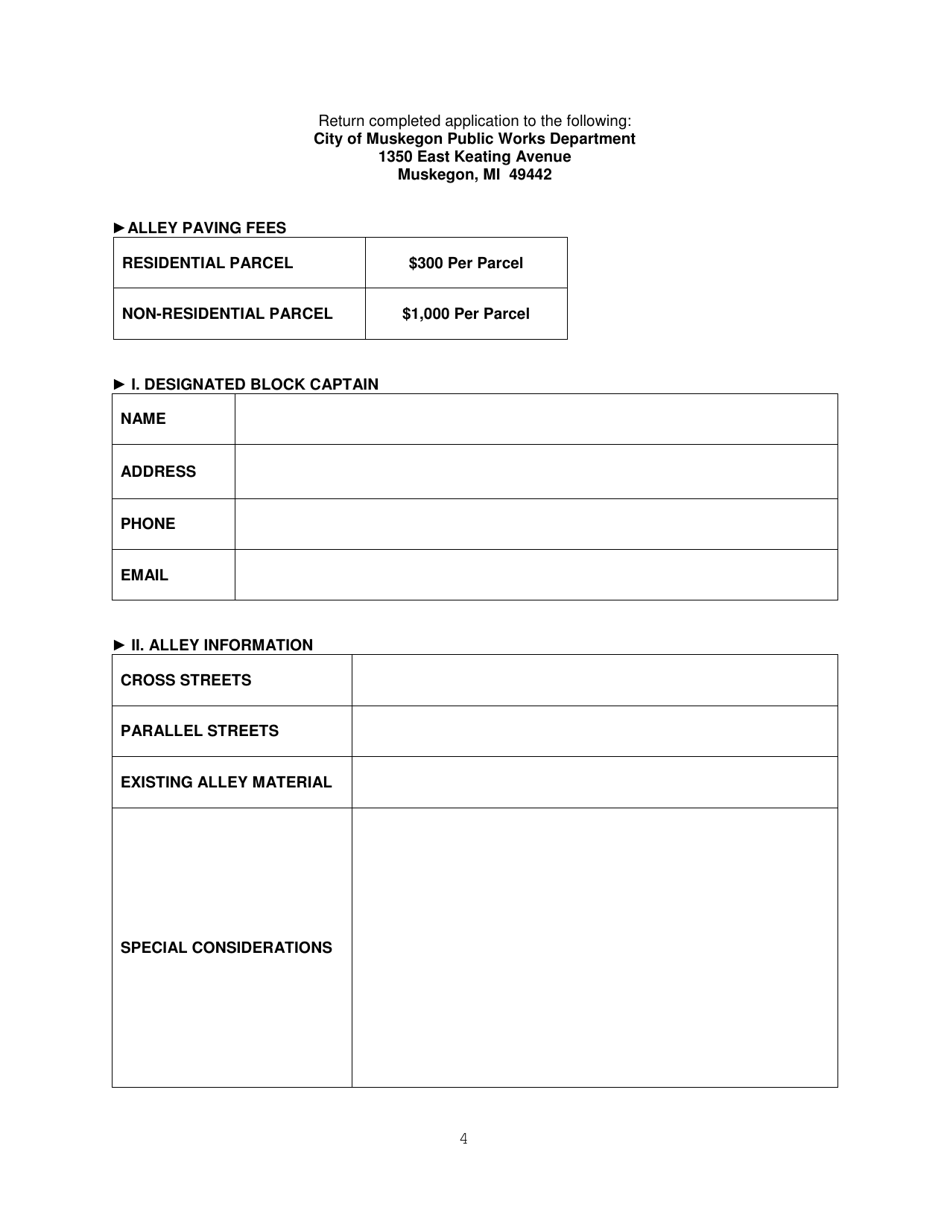 Alley Paving Policy and Application - City of Muskegon, Michigan, Page 4