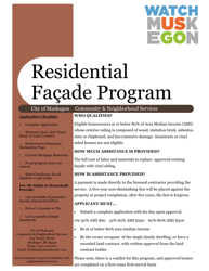 Document preview: Residential Facade Program Application - City of Muskegon, Michigan
