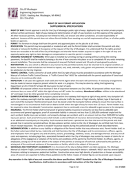 Right of Way Permit Application - City of Muskegon, Michigan, Page 2
