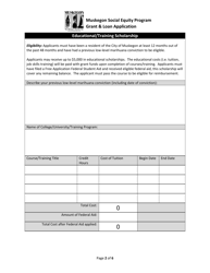 Social Equity Grant Application - City of Muskegon, Michigan, Page 2