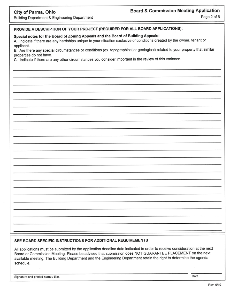 Board and Commission Meeting Application - City of Parma, Ohio, Page 2