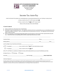 Document preview: Auto Pay Agreement - City of Muskegon, Michigan