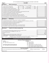 Form M-1040R Resident Individual Income Tax Return - City of Muskegon, Michigan, Page 2