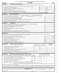 Form M-1040NR Non-resident Individual Income Tax Return - City of Muskegon, Michigan, Page 2