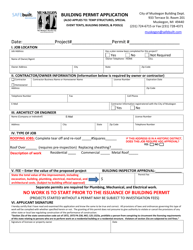 Document preview: Building Permit Application - City of Muskegon, Michigan