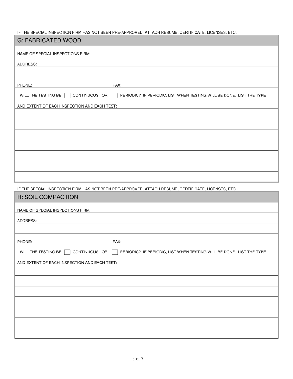 Application for Special Inspection - City of Muskegon, Michigan, Page 5