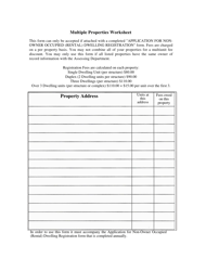 Document preview: Multiple Properties Worksheet - City of Muskegon, Michigan