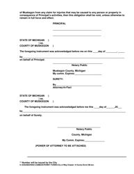 Right of Way Surety Bond Application ($5,000) - City of Muskegon, Michigan, Page 2