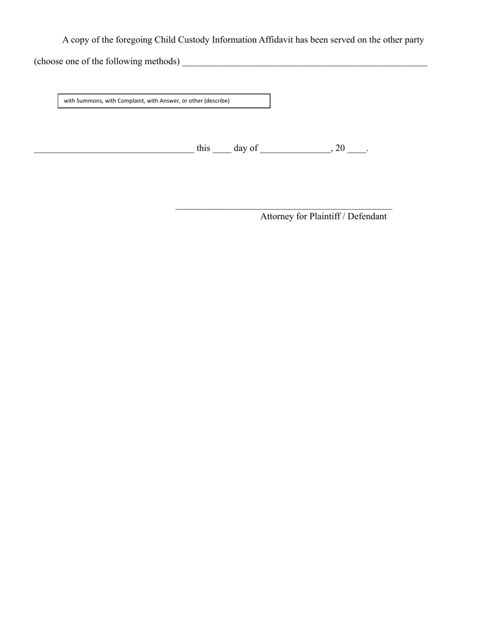 Affidavit - Child Custody Information - Belmont County, Ohio, Page 3