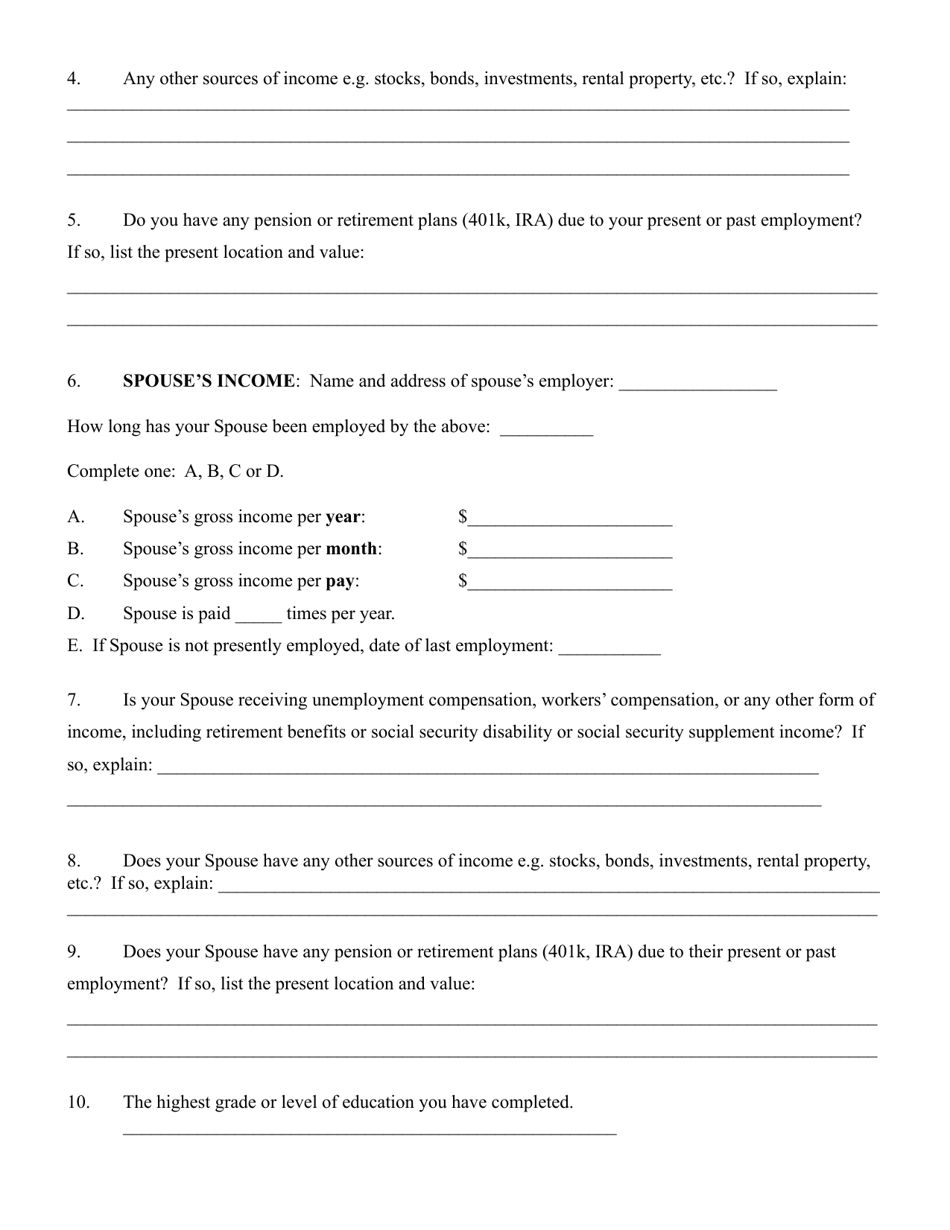 Financial Affidavit - Belmont County, Ohio, Page 2