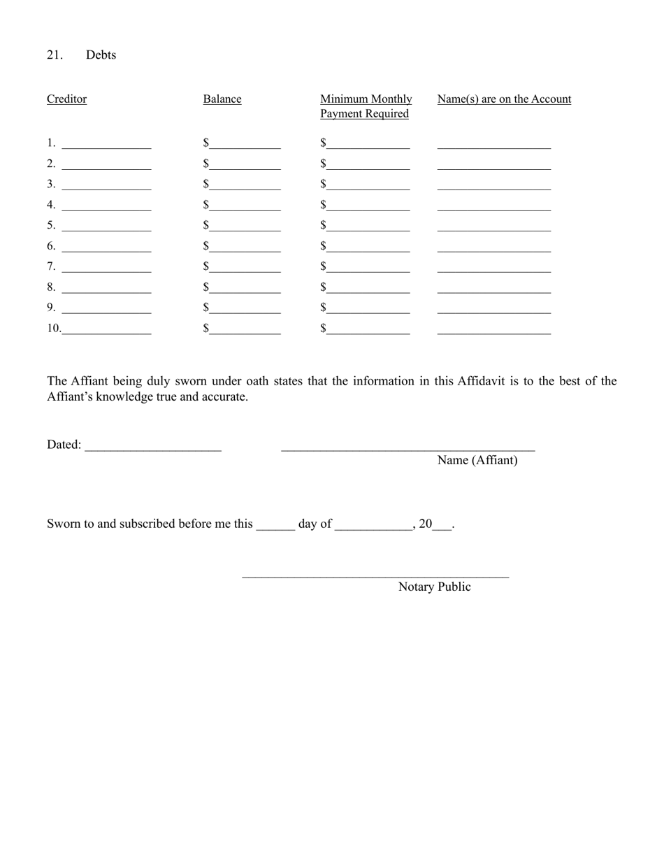 Financial Affidavit - Belmont County, Ohio, Page 5