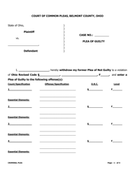 Document preview: Plea of Guilty - Belmont County, Ohio