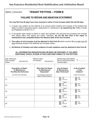 Form 516B Tenant Petition: Failure to Repair and Maintain - City and County of San Francisco, California, Page 4
