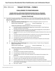 Form 516D Tenant Petition: Passthrough Challenge - City and County of San Francisco, California, Page 4