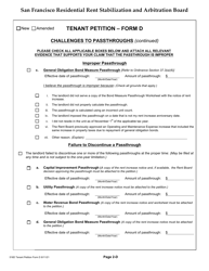 Form 516D Tenant Petition: Passthrough Challenge - City and County of San Francisco, California, Page 5