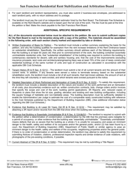Form 534 Landlord Petition for Exemption Based on Substantial Rehabilitation - City and County San Francisco, California, Page 2