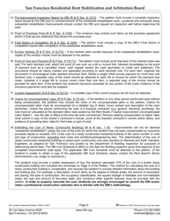 Form 534 Landlord Petition for Exemption Based on Substantial Rehabilitation - City and County San Francisco, California, Page 3
