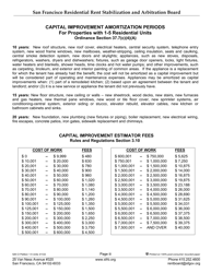 Form 526 Landlord Capital Improvement Petition for Properties With 1-5 Residential Units - City and County of San Francisco, California, Page 3