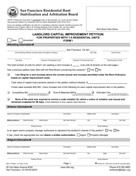 Form 526 Landlord Capital Improvement Petition for Properties With 1-5 Residential Units - City and County of San Francisco, California, Page 5