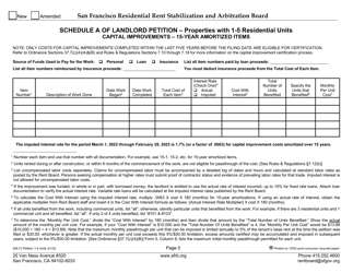 Form 526 Landlord Capital Improvement Petition for Properties With 1-5 Residential Units - City and County of San Francisco, California, Page 9