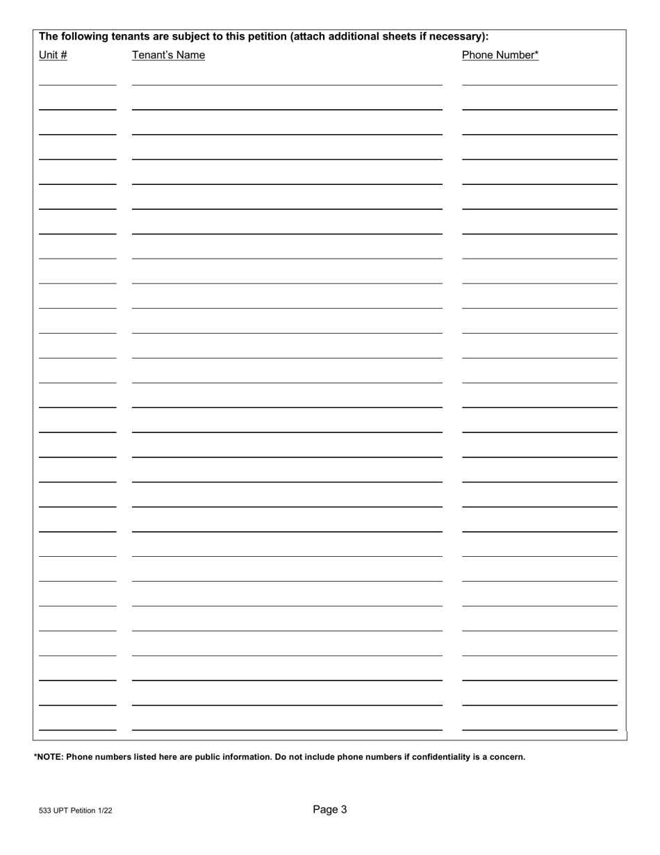 Form 1 (533) Landlord Petition for Approval of Utility Passthrough - City and County of San Francisco, California, Page 4