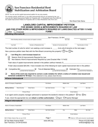 Form 528 Landlord Capital Improvement Petition for Seismic and Other Work Required by Law - City and County of San Francisco, California, Page 5