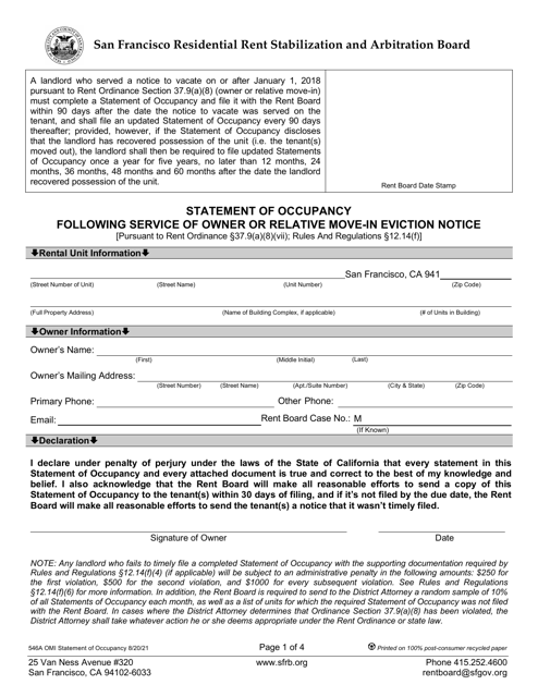 Form 546A  Printable Pdf