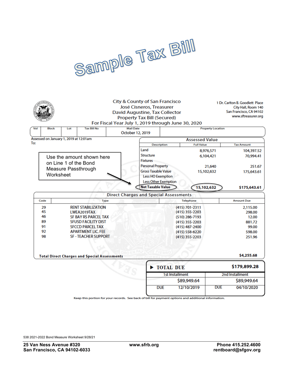 Form 538 General Obligation Bond Passthrough Worksheet - City and County of San Francisco, California, Page 3