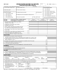 Form GR-1041 Income Tax Return for Estates and Trusts - City of Grand Rapids, Michigan, Page 5