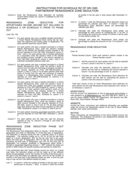 Form GR-1065 Schedule RZ Partnership Renaissance Zone Deduction - City of Grand Rapids, Michigan, Page 2