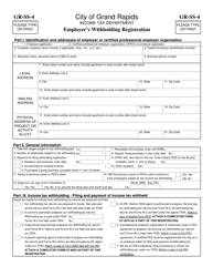 Form GR-SS-4 Employer&#039;s Withholding Registration - City of Grand Rapids, Michigan