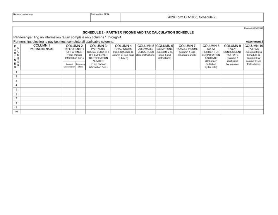 Form GR-1065 Partnership Income Tax - City of Grand Rapids, Michigan, Page 11