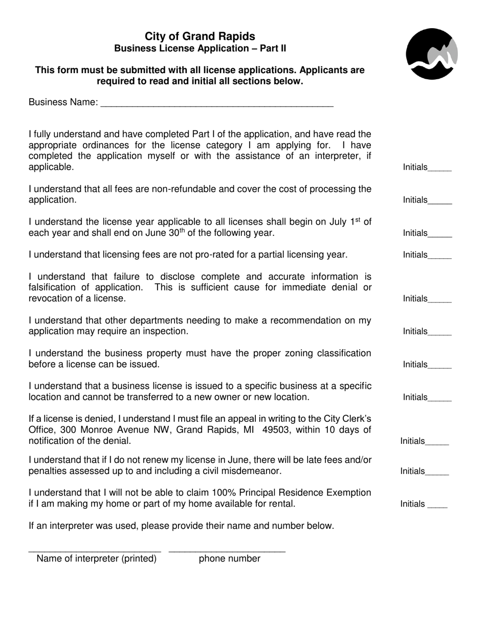 Business License Application - Solid Waste Hauler Company - City of Grand Rapids, Michigan, Page 4