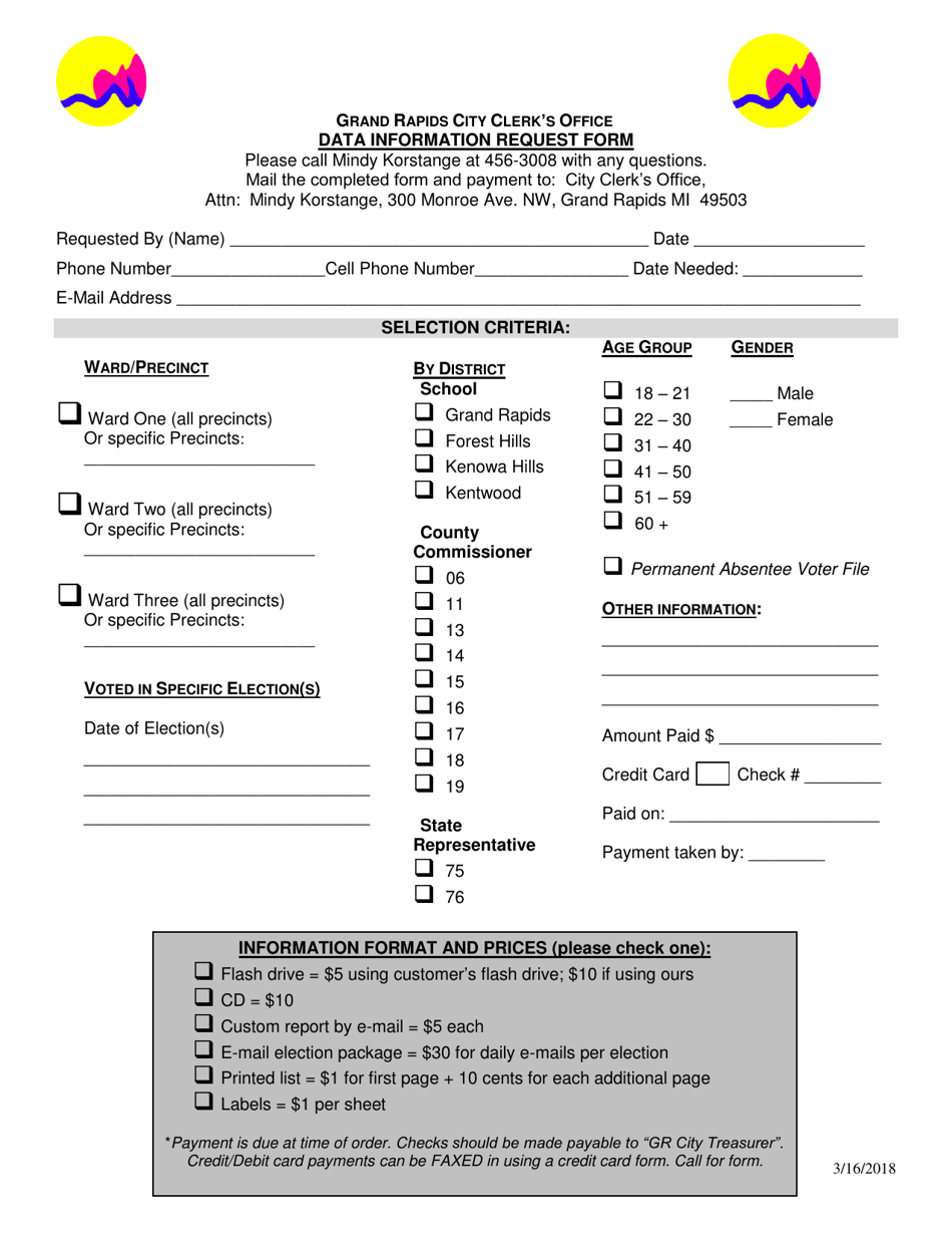 Data Information Request - City of Grand Rapids, Michigan, Page 1