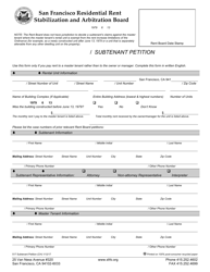 Document preview: Form 517 Subtenant Petition - City and County of San Francisco, California (English/Chinese)
