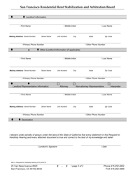 Form 993 Request for Hardship Hearing - City and County of San Francisco, California (English/Chinese), Page 2