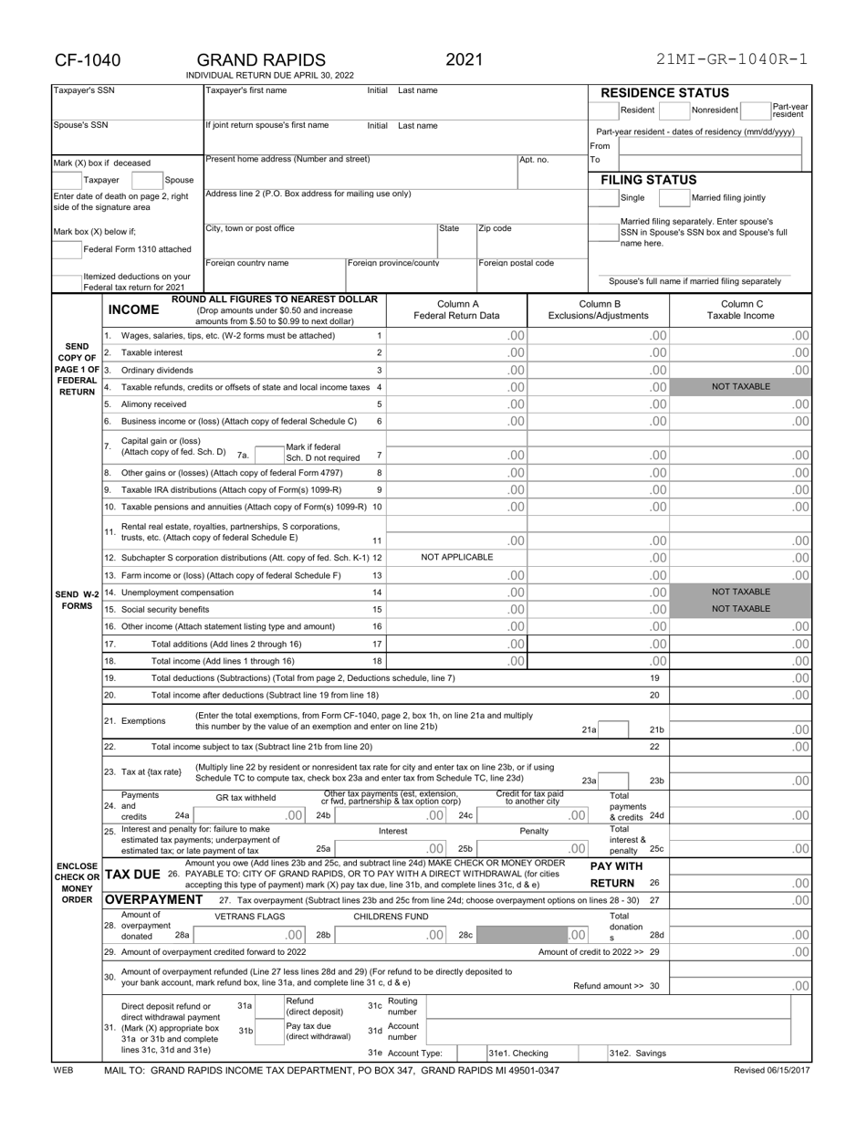 Form Gr-1040r - 2021 - Fill Out, Sign Online And Download Printable Pdf 