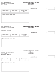 Document preview: Form MQ-1 Individual Estimated Payment Coupons - City of Miamisburg, Ohio