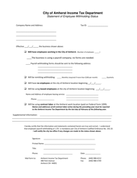 Document preview: Statement of Employee Withholding Status - City of Amherst, Ohio